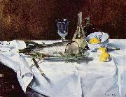 Edouard Manet Stilleben mit Lachs oil on canvas